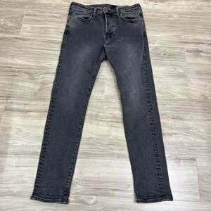 H&M Skinny Men's Charcoal Black Denim Button Fly Jeans Size W36 (Now W32)